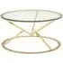 Allure Round Coffee Table with Champagne Gold Base - Glass