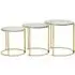 Allure Round Nest of 3 Tables - Gold, Glass