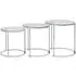 Allure Round Nest of 3 Tables - Silver, Glass