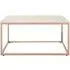 Allure Square Coffee Table with Rose Gold Base - White, Marble