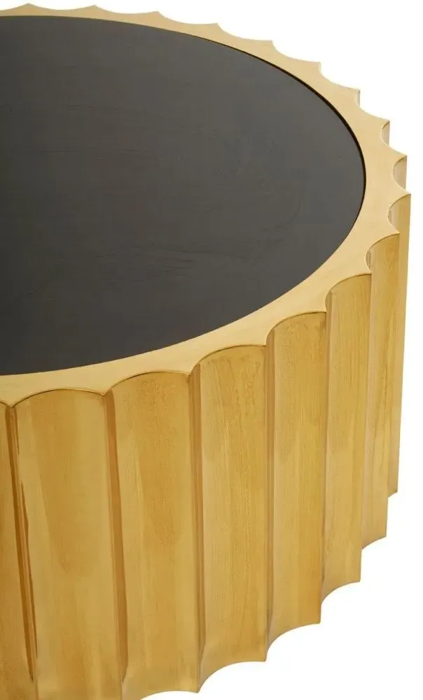 Alvaro Round Coffee Table - Black, Glass