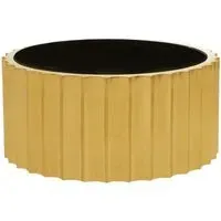 Alvaro Round Coffee Table - Black, Glass