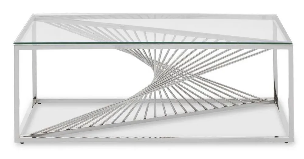 Amella Glass Coffee Table - Silver