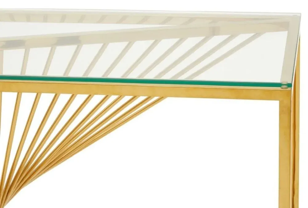 Amella Glass Console Table - Gold
