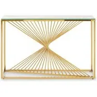 Amella Glass Console Table - Gold