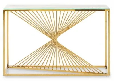 Amella Glass Console Table - Gold