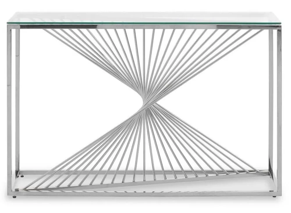 Amella Glass Console Table - Silver