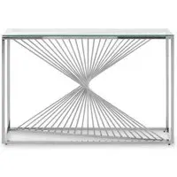 Amella Glass Console Table - Silver