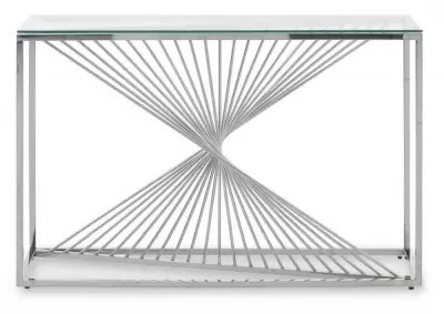 Amella Glass Console Table - Silver