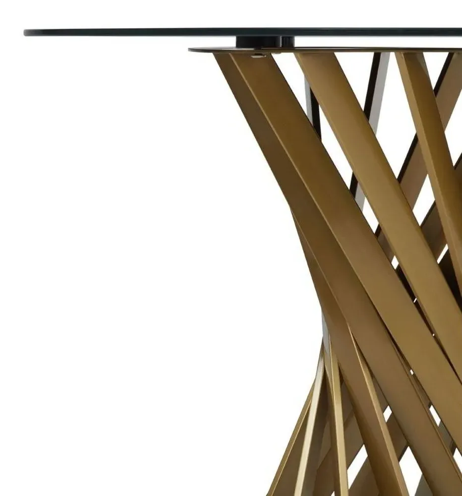 Anzio 2-Seater Round Dining Table - Black, Glass