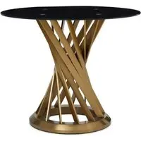 Anzio 2-Seater Round Dining Table - Black, Glass
