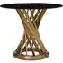 Anzio 2-Seater Round Dining Table - Black, Glass