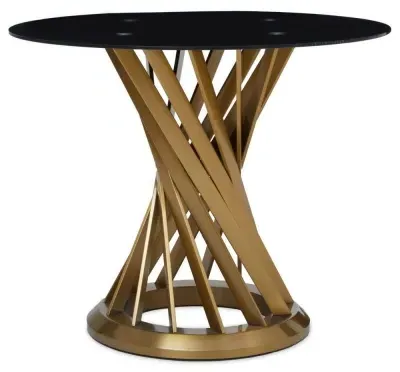 Anzio 2-Seater Round Dining Table - Black, Glass
