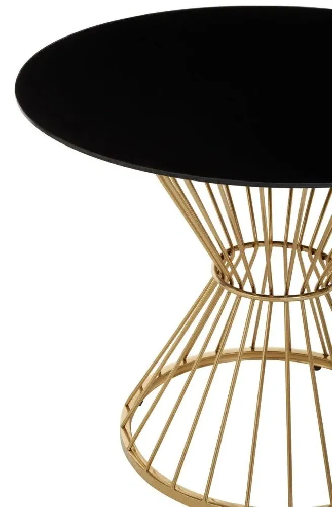 Anzio 2-Seater Round Dining Table with Hourglass Base - Black, Glass