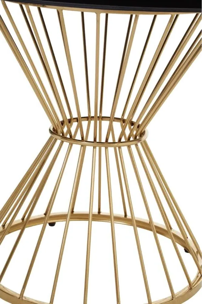 Anzio 2-Seater Round Dining Table with Hourglass Base - Black, Glass