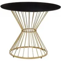 Anzio 2-Seater Round Dining Table with Hourglass Base - Black, Glass