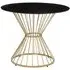 Anzio 2-Seater Round Dining Table with Hourglass Base - Black, Glass