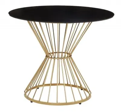 Anzio 2-Seater Round Dining Table with Hourglass Base - Black, Glass image