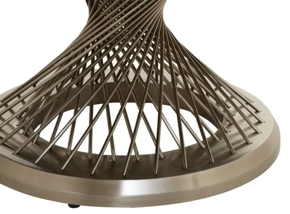 Anzio Round Coffee Table with Geometric Base - Black, Glass