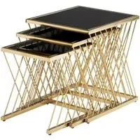 Arezzo Nest of 3 Tables - Black, Glass