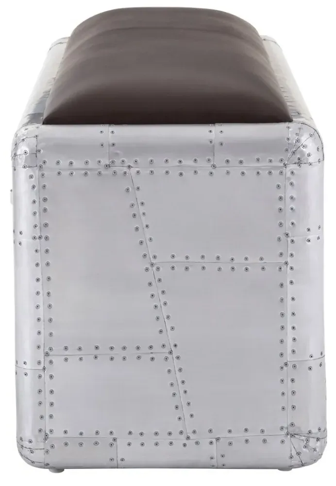 Avro 2 Drawer Bench - Silver, Aluminium