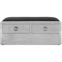 Avro 2 Drawer Bench - Silver, Aluminium