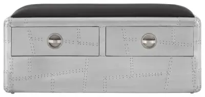 Avro 2 Drawer Bench - Silver, Aluminium image