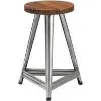 Avro Round Stool - Silver, Aluminium