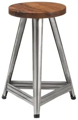 Avro Round Stool - Silver, Aluminium image
