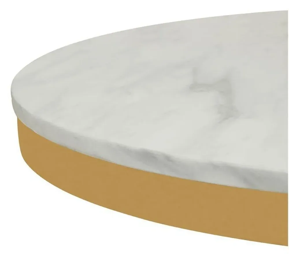 Azalea 2-Seater Round Dining Table - White, Marble