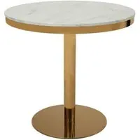 Azalea 2-Seater Round Dining Table - White, Marble