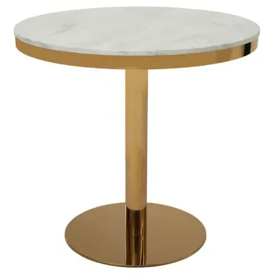 Azalea 2-Seater Round Dining Table - White, Marble image