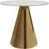 Azalea 2-Seater Round Dining Table with Cone Base - White, Marble