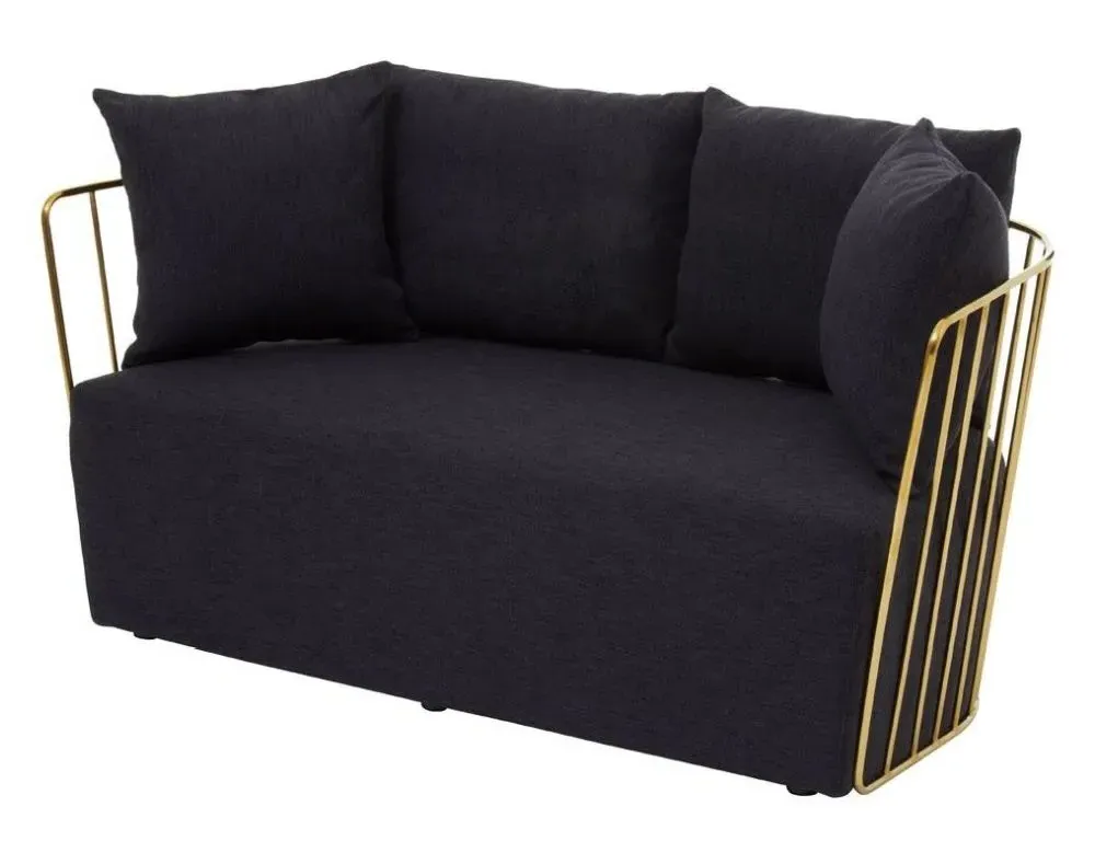 Azalea 2-Seater Sofa - Black, Fabric
