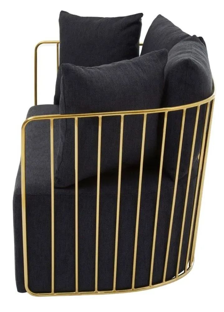 Azalea 2-Seater Sofa - Black, Fabric