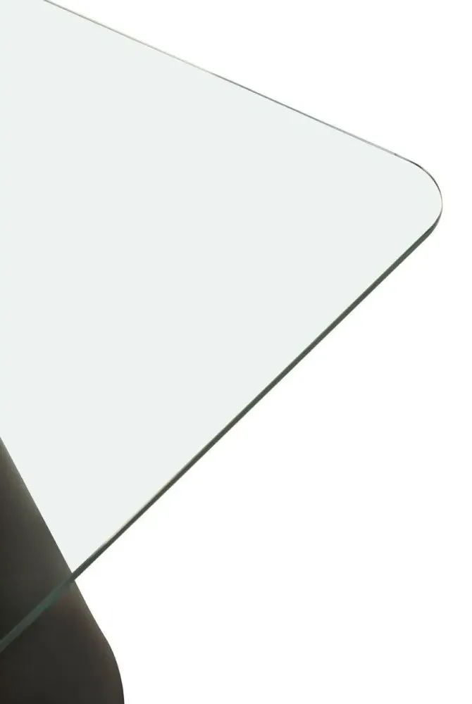 Azalea 2-Seater Square Dining Table with Cone Base - Black, Glass