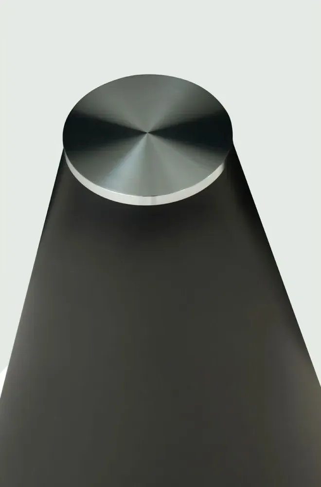 Azalea 2-Seater Square Dining Table with Cone Base - Black, Glass