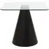 Azalea 2-Seater Square Dining Table with Cone Base - Black, Glass