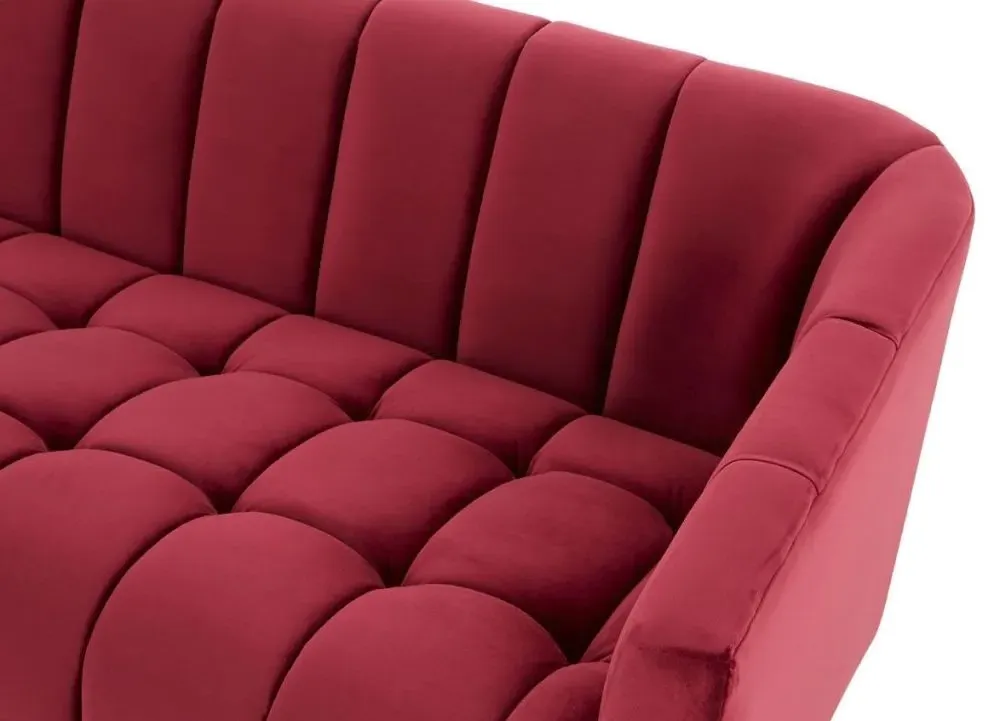 Bella 3-Seater Sofa - Wine, Velvet
