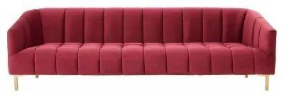 Bella 3-Seater Sofa - Wine, Velvet