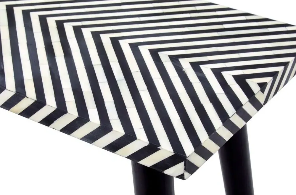 Black Bone Inlay Console Table - Black