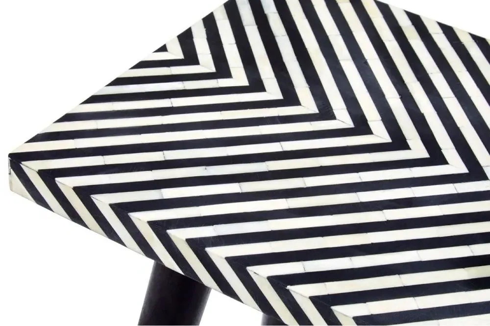 Black Bone Inlay Console Table - Black