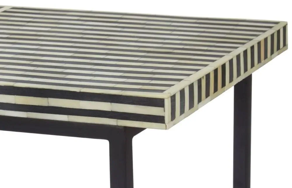 Black Bone Inlay Console Table - Black