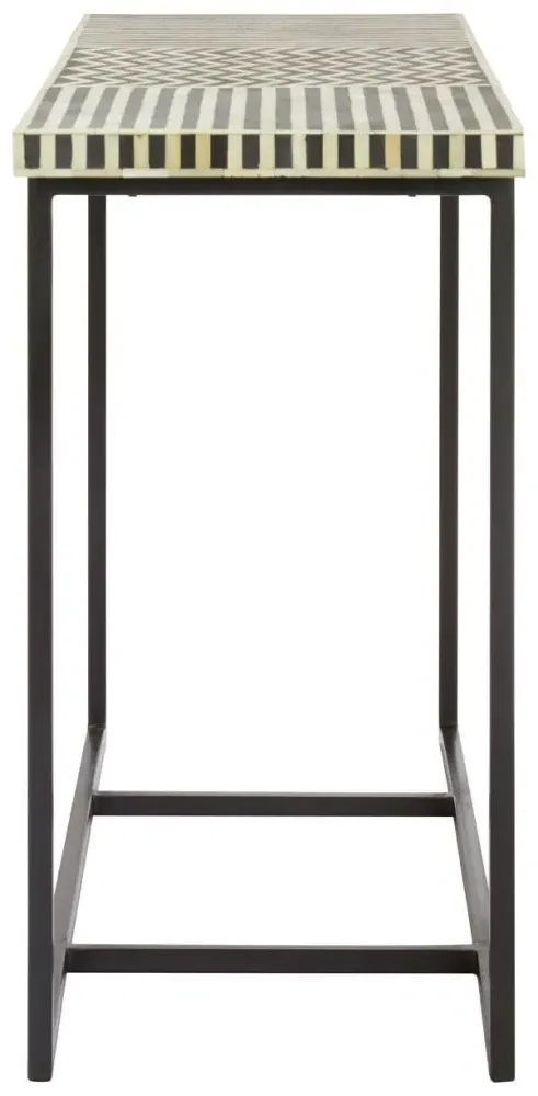 Black Bone Inlay Console Table - Black