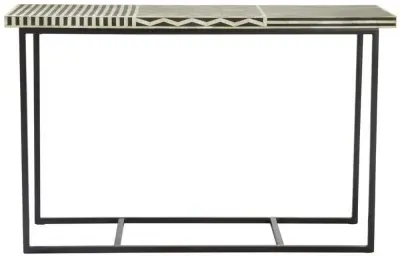 Black Bone Inlay Console Table - Black