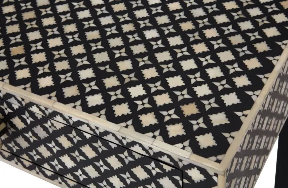 Black Mother of Pearl Console Table - Black