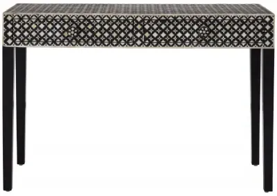 Black Mother of Pearl Console Table - Black