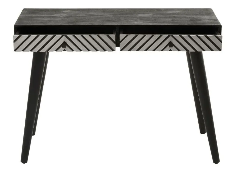 Boho 2 Drawer Console Table - Black
