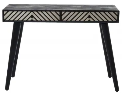 Boho 2 Drawer Console Table - Black