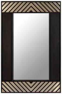 Boho Bone Inlay Large Wall Mirror - Black image